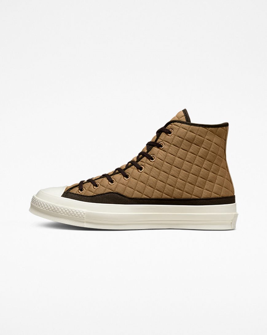 Men's Converse Chuck 70 Quilted High Top Shoes Brown / Black | AU 34180E